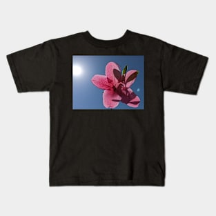 Pink Flower Sun Shadows Kids T-Shirt